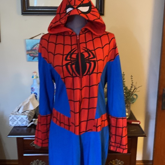 Spider-Man Hooded Pjs in Red and Blue - Picture 2 of 7